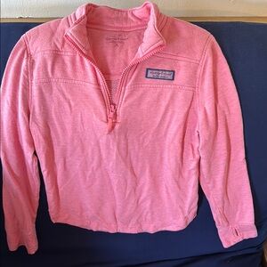 Girl's Vineyard Vines Pink Quarter-Zip Pullover
